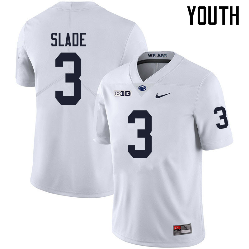 NCAA Nike Youth Penn State Nittany Lions Ricky Slade #3 College Football Authentic White Stitched Jersey PAP7798SD
